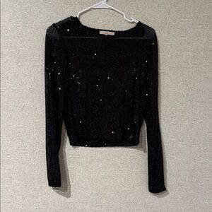 Chelsea & Violet Black Sequin Blouse